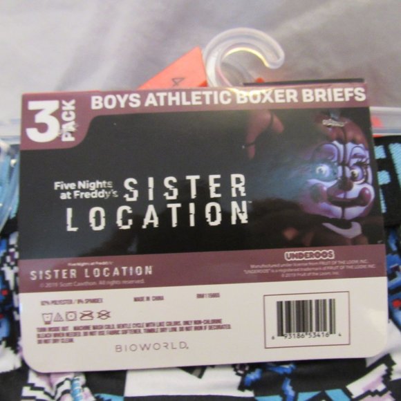 Boys Five Nights at Freddys Size 4 3PC Athletic Boxer Briefs Underoos Underwear - Picture 3 of 5